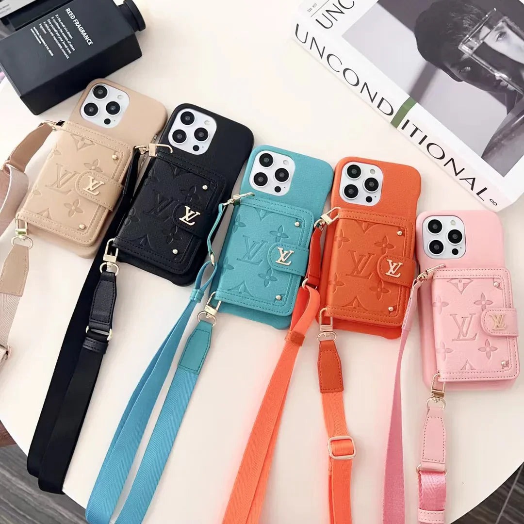Phone Case With a Strap Card On Back – Luxury Designer Phone Case