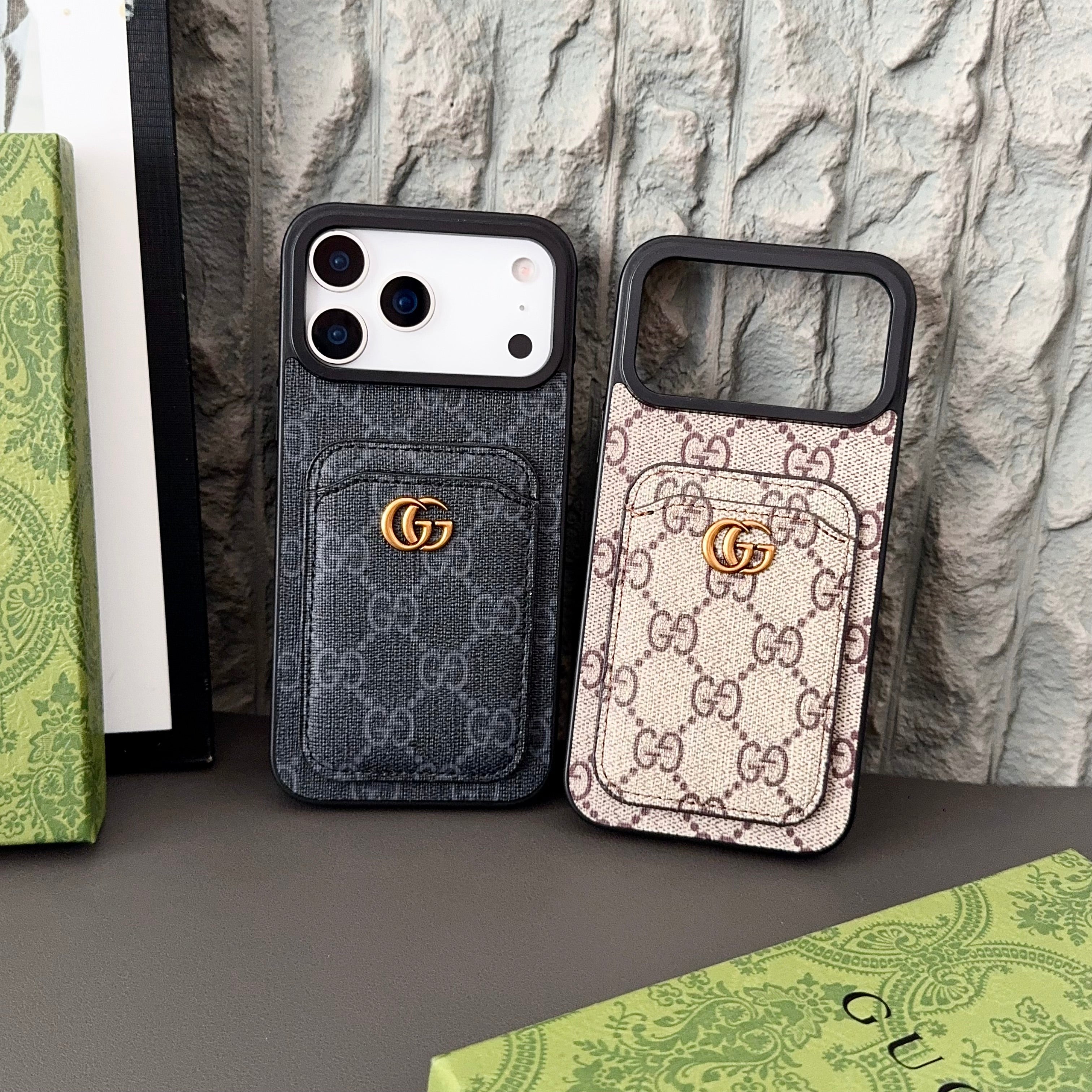 Trendy Phone cases for iPhone 17 – Luxury Designer Phone Case with Wallet Card Holder