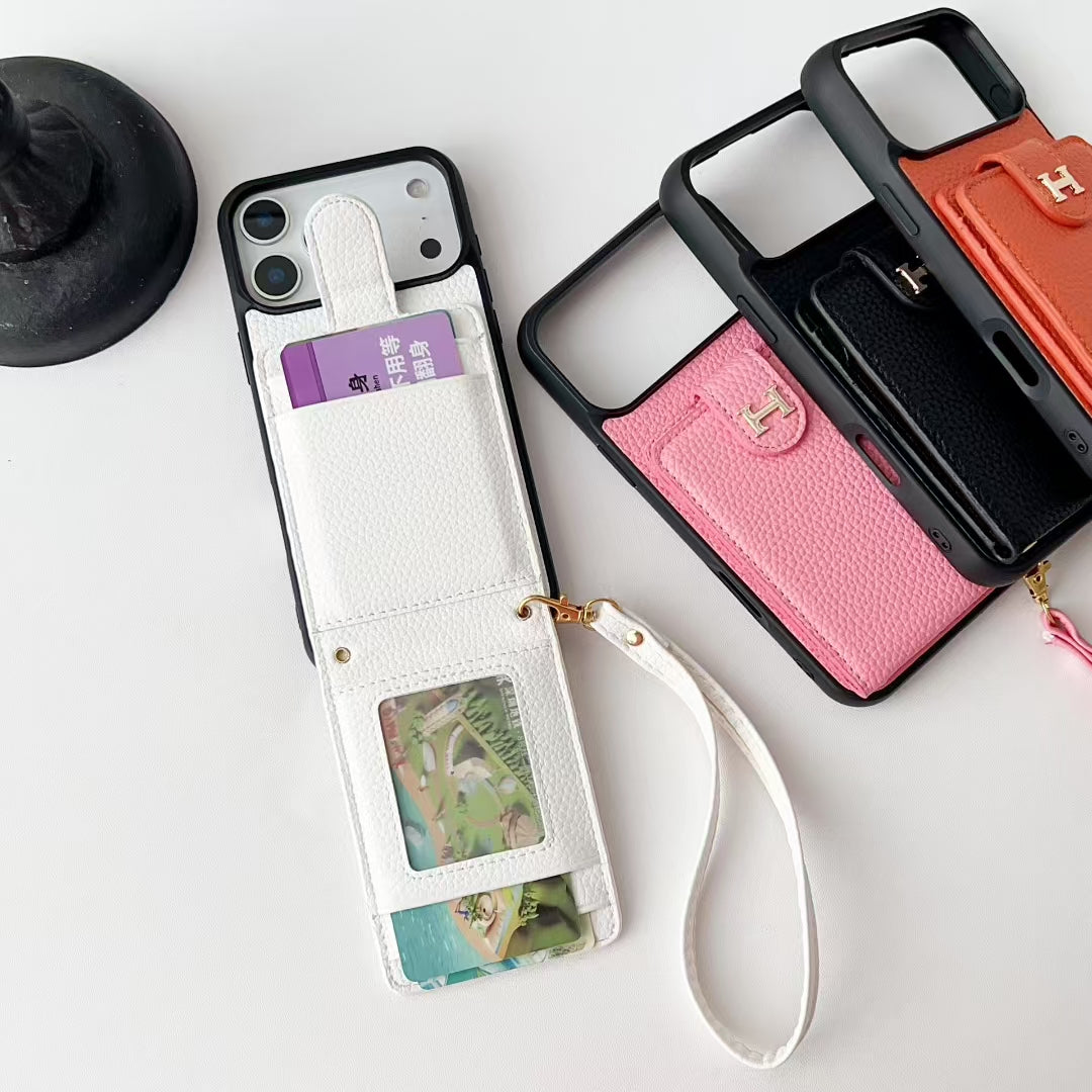 iPhone 17 with Wallet Card Holder – Luxury Designer Phone Case